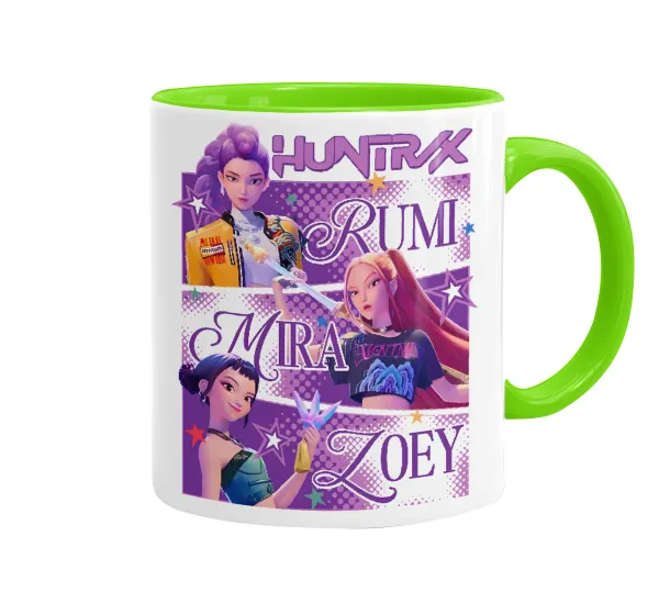 Huntrix Rumi Mira Zoey — Κούπα χρωματιστή βεραμάν, κεραμική, 330ml