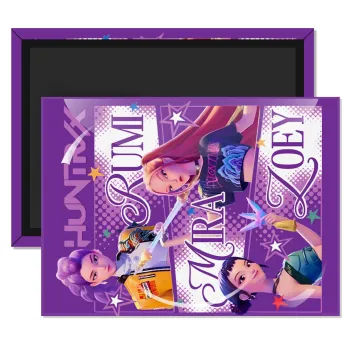 Huntrix Rumi Mira Zoey, Ορθογώνιο μαγνητάκι ψυγείου διάστασης 9x6cm