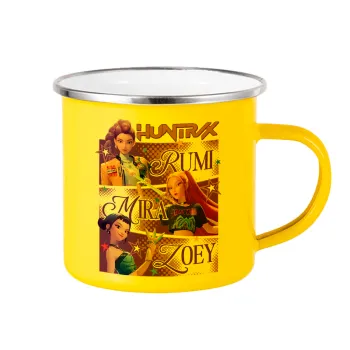 Huntrix Rumi Mira Zoey, Κούπα Μεταλλική εμαγιέ Κίτρινη 360ml