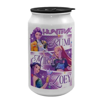 Huntrix Rumi Mira Zoey, Κούπα ταξιδιού μεταλλική με καπάκι (tin-can) 500ml