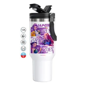 Huntrix Rumi Mira Zoey, Mega Tumbler με καπάκι, διπλού τοιχώματος (θερμό) 1,2L