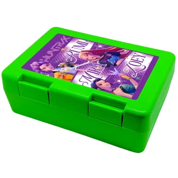 Huntrix Rumi Mira Zoey, Παιδικό δοχείο κολατσιού ΠΡΑΣΙΝΟ 185x128x65mm (BPA free πλαστικό)