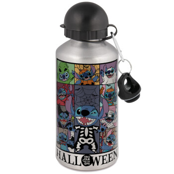 Stitch Halloween, Metallic water jug, Silver, aluminum 500ml