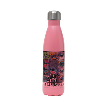 Stitch Halloween, Metal mug thermos Pink Mat (Stainless steel), double wall, 500ml