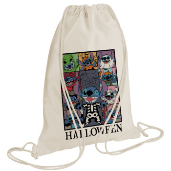 Stitch Halloween, Backpack bag GYMBAG natural (28x40cm)