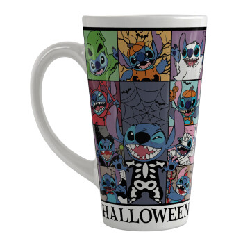 Stitch Halloween, Κούπα κωνική Latte Μεγάλη, κεραμική, 450ml