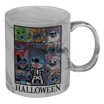 Stitch Halloween, Mug ceramic marble style, 330ml