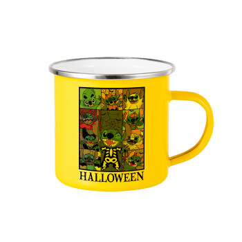 Stitch Halloween, Yellow Enamel Metallic Cup 360ml