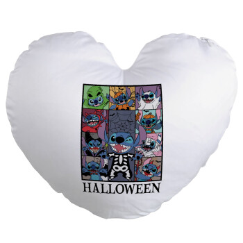 Stitch Halloween, Μαξιλάρι καναπέ καρδιά 40x40cm περιέχεται το  γέμισμα