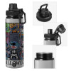 Metallic water bottle with safety cap, 850ml aluminum