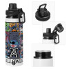 Metal water bottle with safety cap, aluminum 850ml