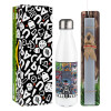 Easter candle, metallic white thermos bottle (500ml) & aromatic flat candle (30cm) (GRAY)