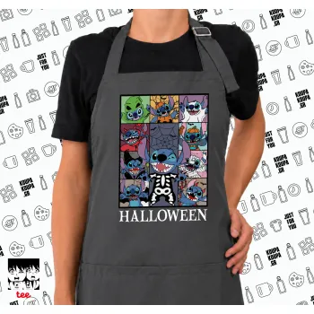 Stitch Halloween, Ποδιά μακριά Σεφ ολόσωμη με τσέπες GREY (ΕΝΗΛΙΚΩΝ)