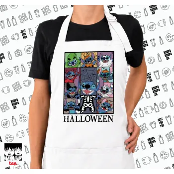 Stitch Halloween, Ποδιά μακριά Σεφ ολόσωμη με τσέπες white (ΕΝΗΛΙΚΩΝ)