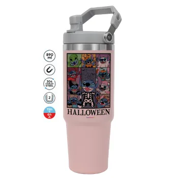 Stitch Halloween, Pink color, 890ml (30oz) stainless Steel Tumbler with Handle