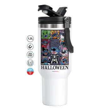 Stitch Halloween, Mega Stainless steel Tumbler with lid, double wall 1,2L