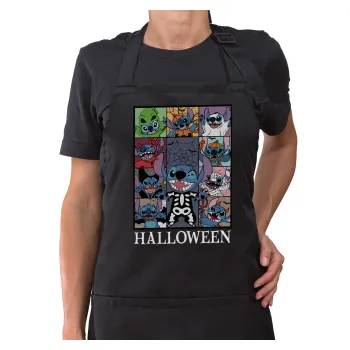 Stitch Halloween, Ποδιά μακριά Σεφ ολόσωμη με τσέπες Μαύρη (ΕΝΗΛΙΚΩΝ)