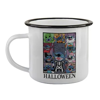 Stitch Halloween, Κούπα εμαγιέ με μαύρο χείλος 360ml