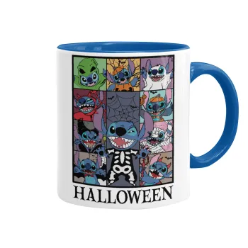 Stitch Halloween, Mug colored blue, ceramic, 330ml