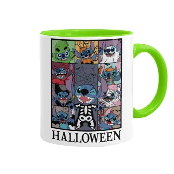 Stitch Halloween, Κούπα χρωματιστή βεραμάν, κεραμική, 330ml