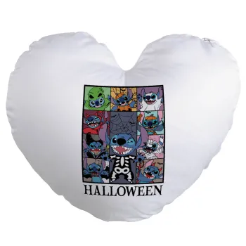 Stitch Halloween, Μαξιλάρι καναπέ καρδιά 40x40cm περιέχεται το  γέμισμα