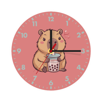 Capybara Bubble Tea, Ρολόι τοίχου ξύλινο (20cm)
