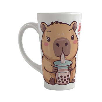 Capybara Bubble Tea, Κούπα κωνική Latte Μεγάλη, κεραμική, 450ml