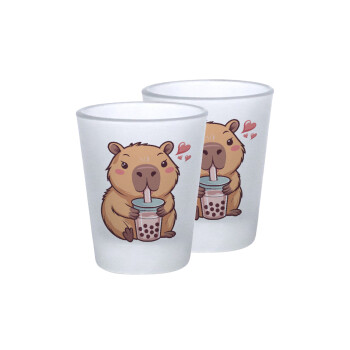 Capybara Bubble Tea, Σφηνοπότηρα γυάλινα 45ml του πάγου (2 τεμάχια)