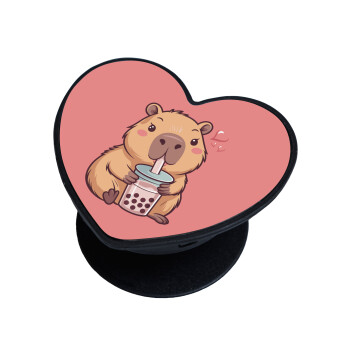Capybara Bubble Tea, Phone Holders Stand  καρδιά Μαύρο Βάση Στήριξης Κινητού στο Χέρι