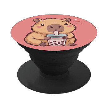 Capybara Bubble Tea, Phone Holders Stand  Black Hand-held Mobile Phone Holder
