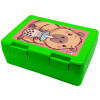 Children's cookie container GREEN 185x128x65mm (BPA free plastic)