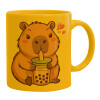 Ceramic coffee mug yellow, 330ml