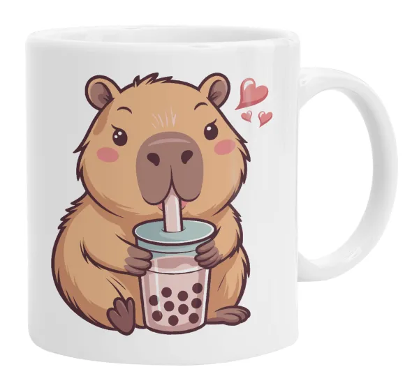 Capybara Bubble Tea — Κούπα, κεραμική, 330ml