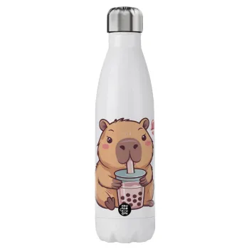 Capybara Bubble Tea, Μεταλλικό παγούρι θερμός (Stainless steel), διπλού τοιχώματος, 750ml