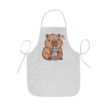Capybara Bubble Tea, Ποδιά Σεφ ολόσωμη κοντή  Παιδική (44x62cm)