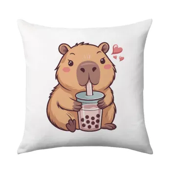 Capybara Bubble Tea, Sofa cushion 40x40cm includes filling