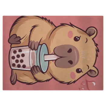 Capybara Bubble Tea, Επιφάνεια κοπής γυάλινη (38x28cm)