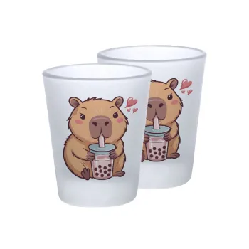 Capybara Bubble Tea, Σφηνοπότηρα γυάλινα 45ml του πάγου (2 τεμάχια)