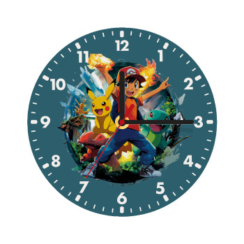 Ash Ketchum & Pikachu, Ρολόι τοίχου ξύλινο (20cm)