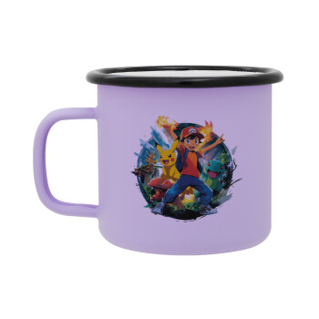 Ash Ketchum & Pikachu, Κούπα Μεταλλική εμαγιέ ΜΑΤ Light Pastel Purple 360ml