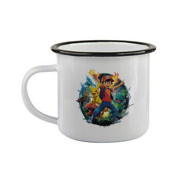 Ash Ketchum & Pikachu, Κούπα εμαγιέ με μαύρο χείλος 360ml