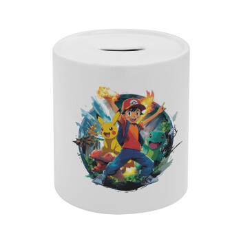 Ash Ketchum & Pikachu, Κουμπαράς πορσελάνης με τάπα