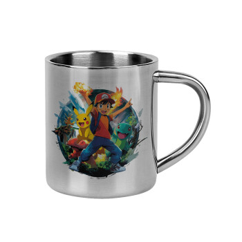 Ash Ketchum & Pikachu, Mug Stainless steel double wall 300ml