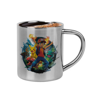 Ash Ketchum & Pikachu, Κουπάκι μεταλλικό διπλού τοιχώματος για espresso (220ml)