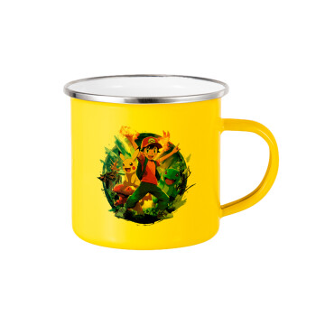 Ash Ketchum & Pikachu, Yellow Enamel Metallic Cup 360ml