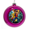 Purple Christmas tree ornament bauble 8cm