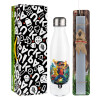 Easter candle, metallic white thermos bottle (500ml) & aromatic flat candle (30cm) (GRAY)