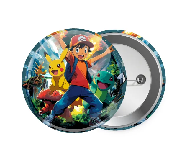 Ash Ketchum & Pikachu — Pin badge, 7.5cm