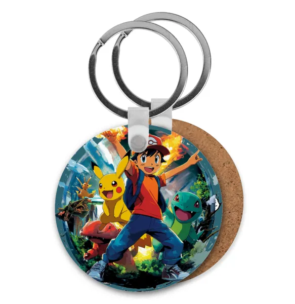 Ash Ketchum & Pikachu — Ξύλινο στρογγυλό
