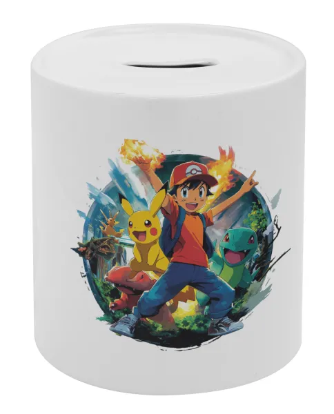 Ash Ketchum & Pikachu — Κουμπαράς πορσελάνης με τάπα
